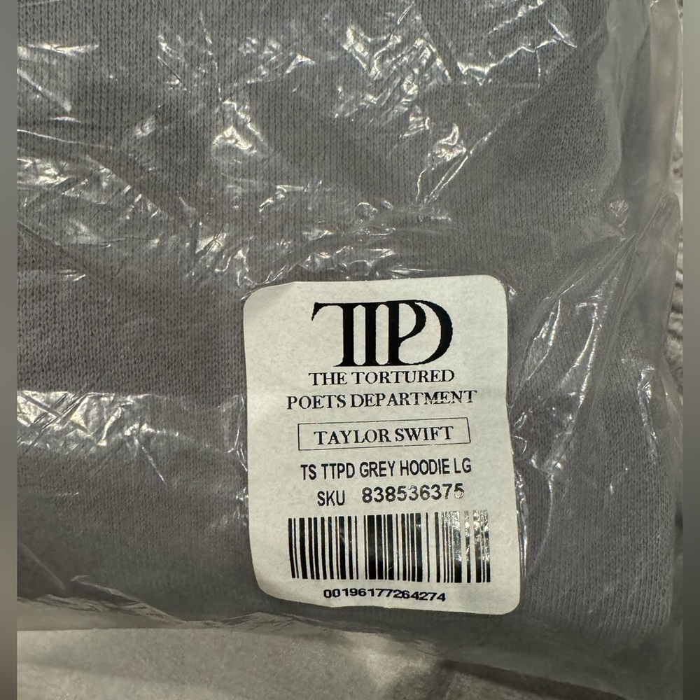 THE TORTURED POETS DEPARTMENT GRAY HOODIE - Picture 5 of 8